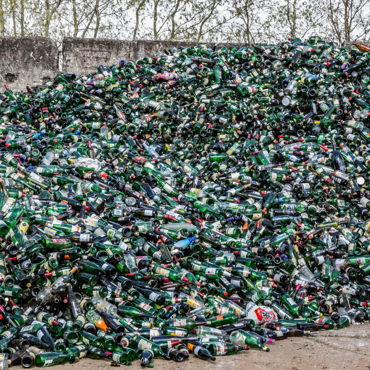 Glasabfälle für das Recycling, Interzero, 2026